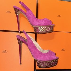 Le Silla Fuchsia Hot Pink Slingback Pumps